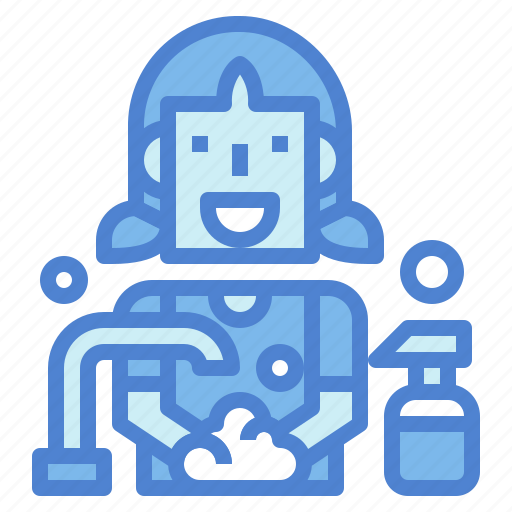 Cleaning, hand, hand washing, people, washing, women icon - Download on Iconfinder