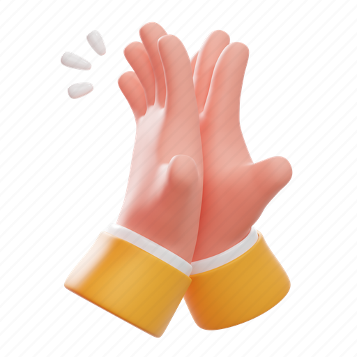High, five, cute 3d hand, 3d hand, high five hands 3D illustration - Download on Iconfinder