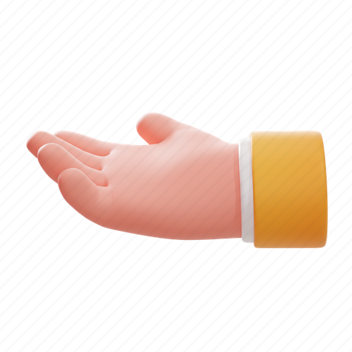 Palm, up, 3d hand, cute 3d hand 3D illustration - Download on Iconfinder
