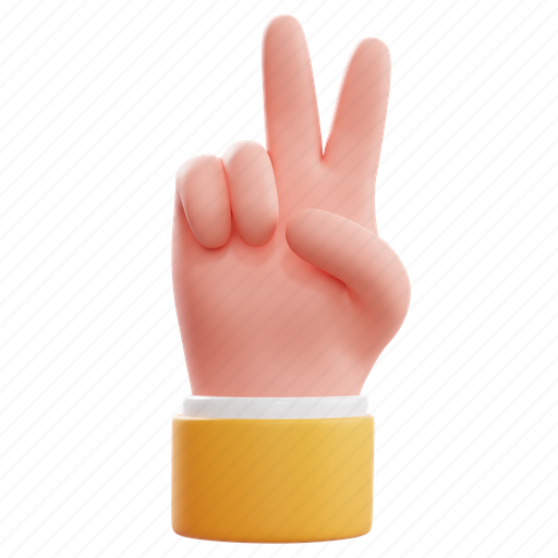 Peaced, peace hand, 3d hands, cute 3d hands 3D illustration - Download on Iconfinder