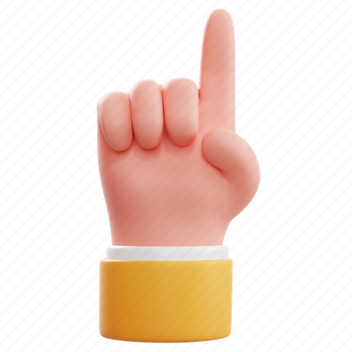 Pointing, finger, up, cute 3d hand, 3d hand, pointing hand, pointing finger 3D illustration - Download on Iconfinder
