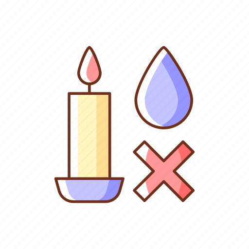 Candle, fire, flame, extinguish, water icon - Download on Iconfinder