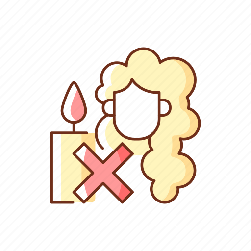 Candle, hair, flame, burn, precaution icon - Download on Iconfinder