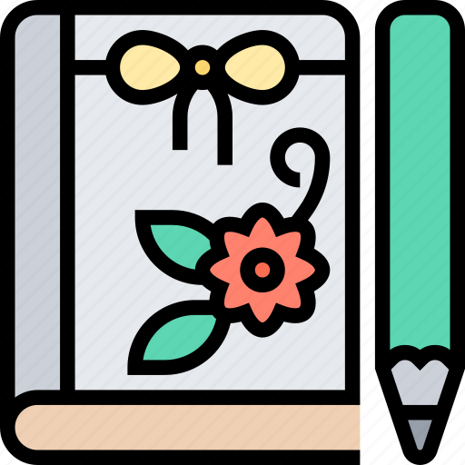 Notebook, paper, cover, diary, decorate icon - Download on Iconfinder