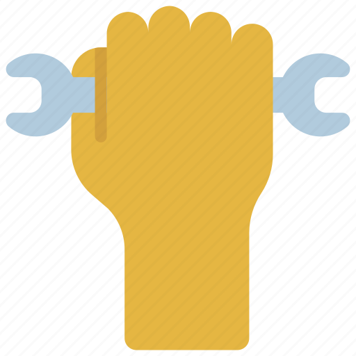 Holding, up, spanner, palm, point, mechanic icon - Download on Iconfinder