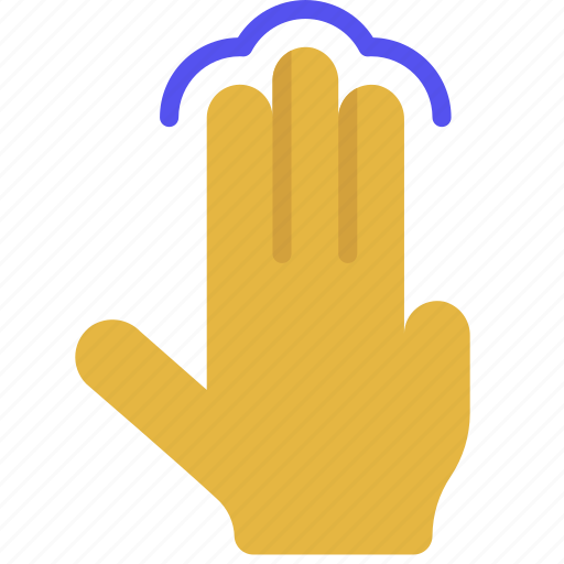 Three, finger, tap, palm, point, interact icon - Download on Iconfinder