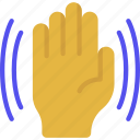 wave, hand, palm, point, waving