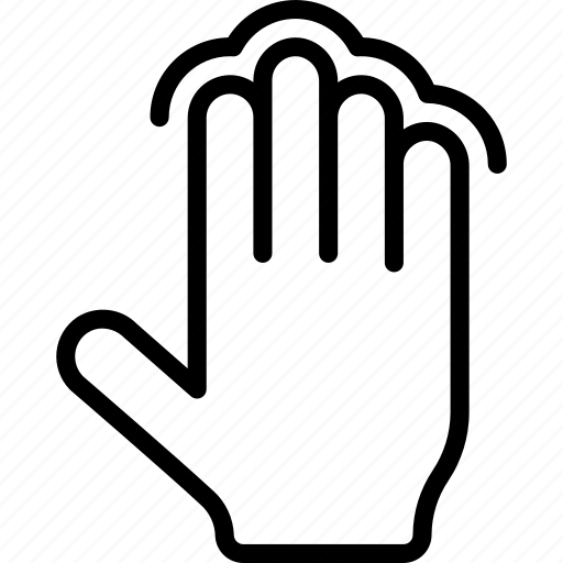 Four, finger, press, palm, point, interact icon - Download on Iconfinder