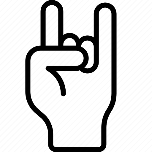 Rock, hand, front, palm, point, punk icon - Download on Iconfinder