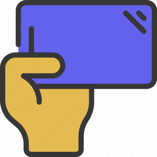 Holding, phone, sideways, palm, point, mobile icon - Download on Iconfinder