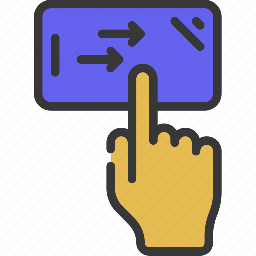 Swipe, right, on, phone, palm, point icon - Download on Iconfinder