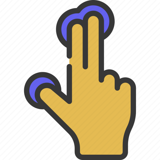 Two, finger, and, thumb, tap, palm, point icon - Download on Iconfinder
