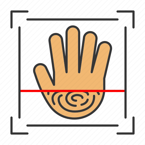 Biometric, fingerprint, hand, handprint, palm, recognition, scan icon - Download on Iconfinder