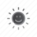 sun, smile, emoji, happy, happiness