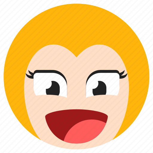 Girl, avatar, smile, happy, face, emotion icon - Download on Iconfinder