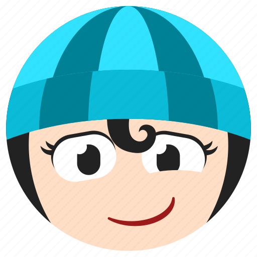 Girl, avatar, smile, happy, face, emotion, hat icon - Download on Iconfinder