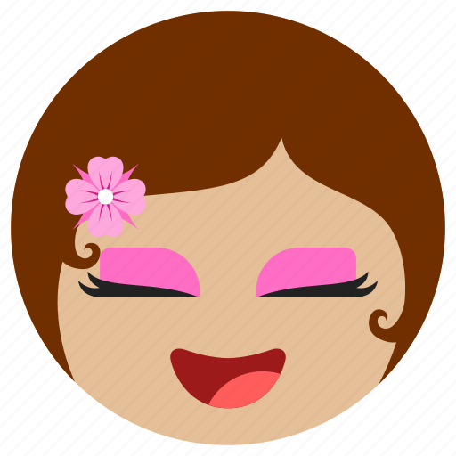 Girl, avatar, smile, happy, face, emotion icon - Download on Iconfinder