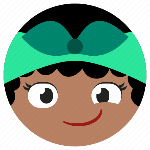 Girl, avatar, smile, happy, face, emotion, headband icon - Download on Iconfinder
