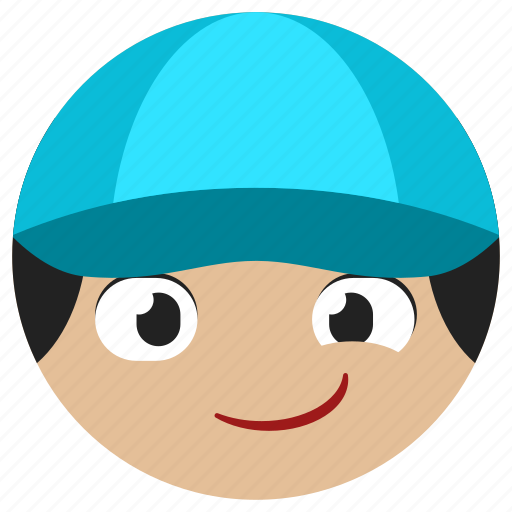 Boy, avatar, smile, happy, face, emotion, cap icon - Download on Iconfinder