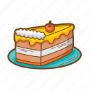 cake, food, slice cake, birthday, birthday cake, dessert