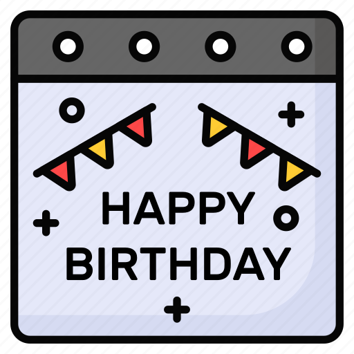 Happy, birthday, calendar, event, party, schedule, date icon - Download on Iconfinder