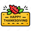 happy, thanksgiving, celebration, autumn, season, board, banner 