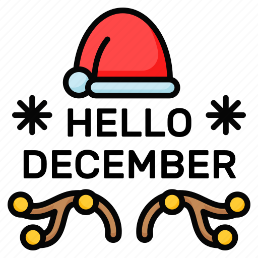 Hello, december, winter, christmas, season, xmas, month icon - Download on Iconfinder