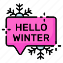 hello, winter, season, weather, snowflakes, message, christmas