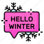 hello, winter, season, weather, snowflakes, message, christmas 
