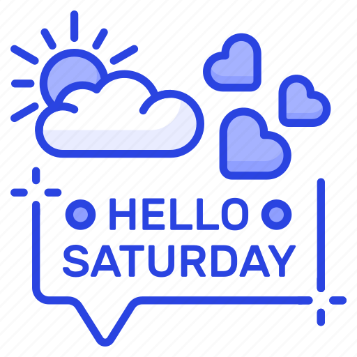 Hello, saturday, typography, calligraphy, happy, day, holiday icon - Download on Iconfinder