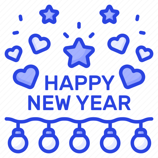 Happy, new year, celebration, holiday, event, festival, lights icon - Download on Iconfinder