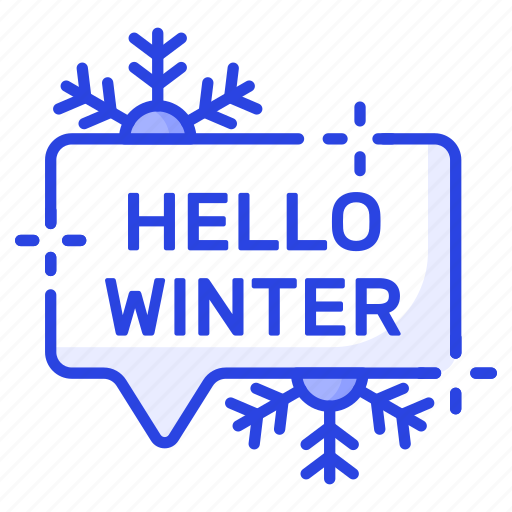 Hello, winter, season, weather, snowflakes, message, christmas icon - Download on Iconfinder