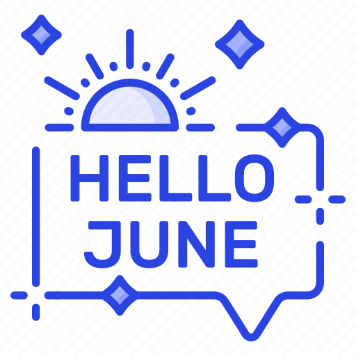 Hello, june, month, summer, happy, typography, season icon - Download on Iconfinder