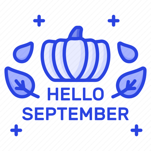 Hello, september, season, weather, pumpkin, thanksgiving, maple leaves icon - Download on Iconfinder