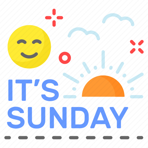 Happy, sunday, its sunday, weekend, morning, typography, sunrising icon - Download on Iconfinder