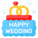 happy, wedding, rings, decoration, love, romance, marriage