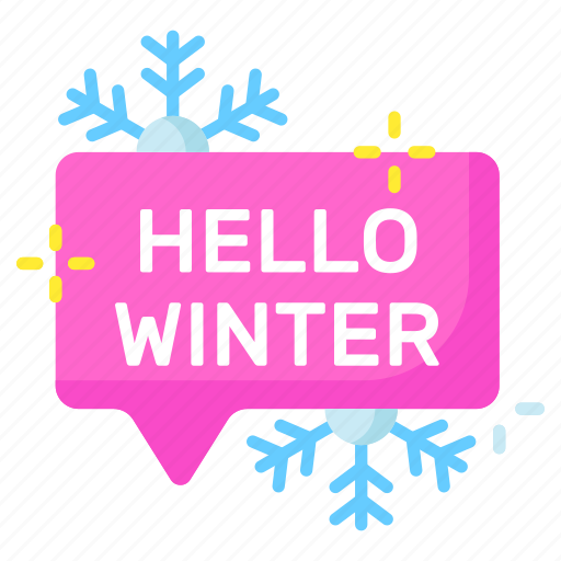 Hello, winter, season, weather, snowflakes, message, christmas icon - Download on Iconfinder
