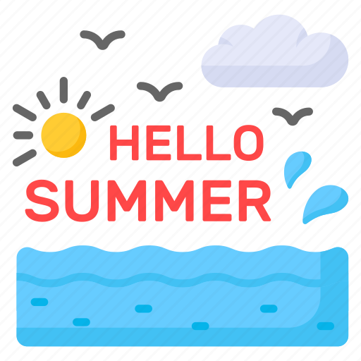 Hello, summer, season, holiday, vacation, weather, seaside icon - Download on Iconfinder
