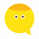 emoji, face, happy, less, speech