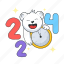 bear clock, new year countdown, new year time, laughing bear, new year 