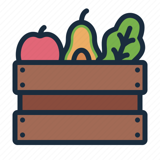 Fruit, vegetable, box, grocery, food, healthy, lifestyle icon - Download on Iconfinder