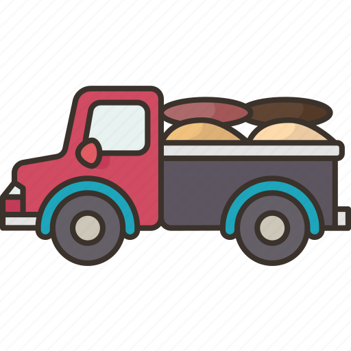 Trucks, pickup, loads, material, transportation icon - Download on Iconfinder