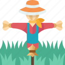 scarecrow, field, hay, rural, countryside