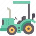 tractors, machinery, field, farming, harvest
