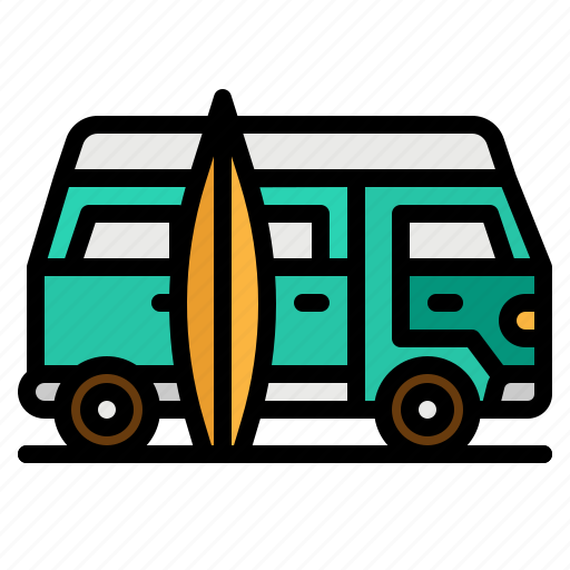 Board, car, surfing, transportation, van icon - Download on Iconfinder