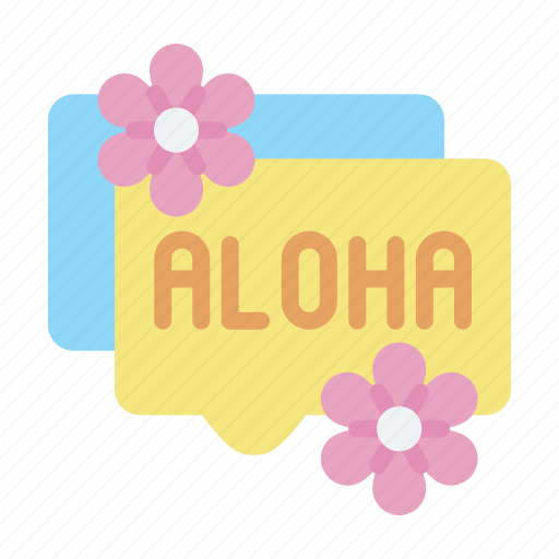 Aloha, vacation, travel, tourism, text icon - Download on Iconfinder