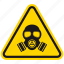 attention, danger, gas mask, hazard, radiation, toxic, warning 