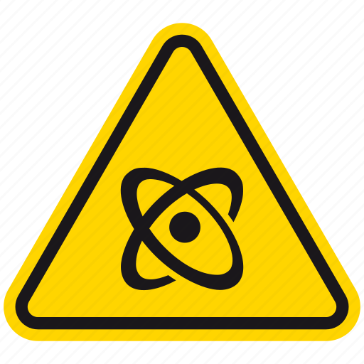Danger, electrons, hazard, neutrons, particles, protons, warning icon - Download on Iconfinder