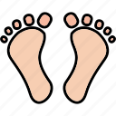 digital, footprint, barefoot, human, steps, walking, icon