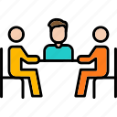meeting, business, conference, table, icon